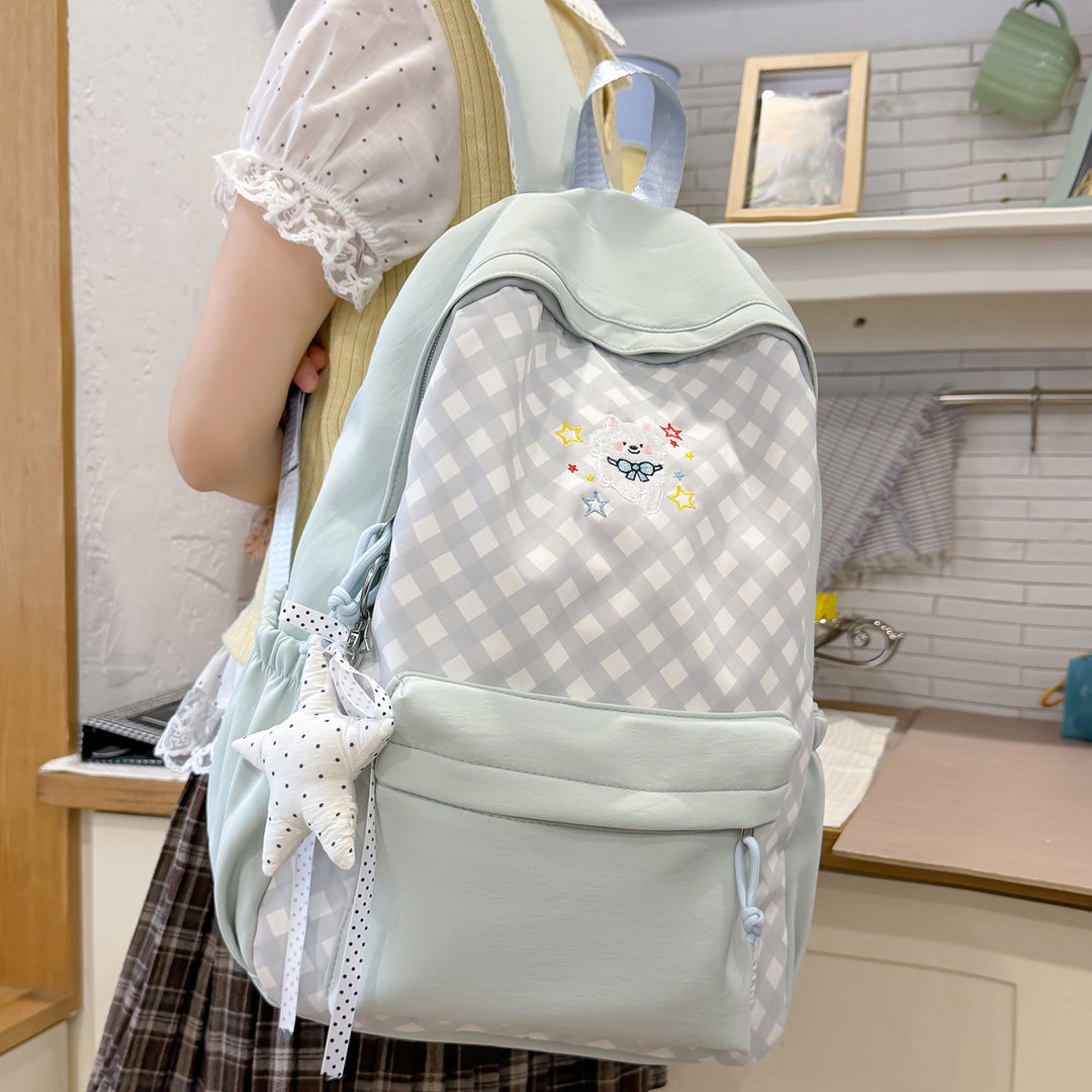 Cute Decorative Checked Pattern Backpack Stornfield