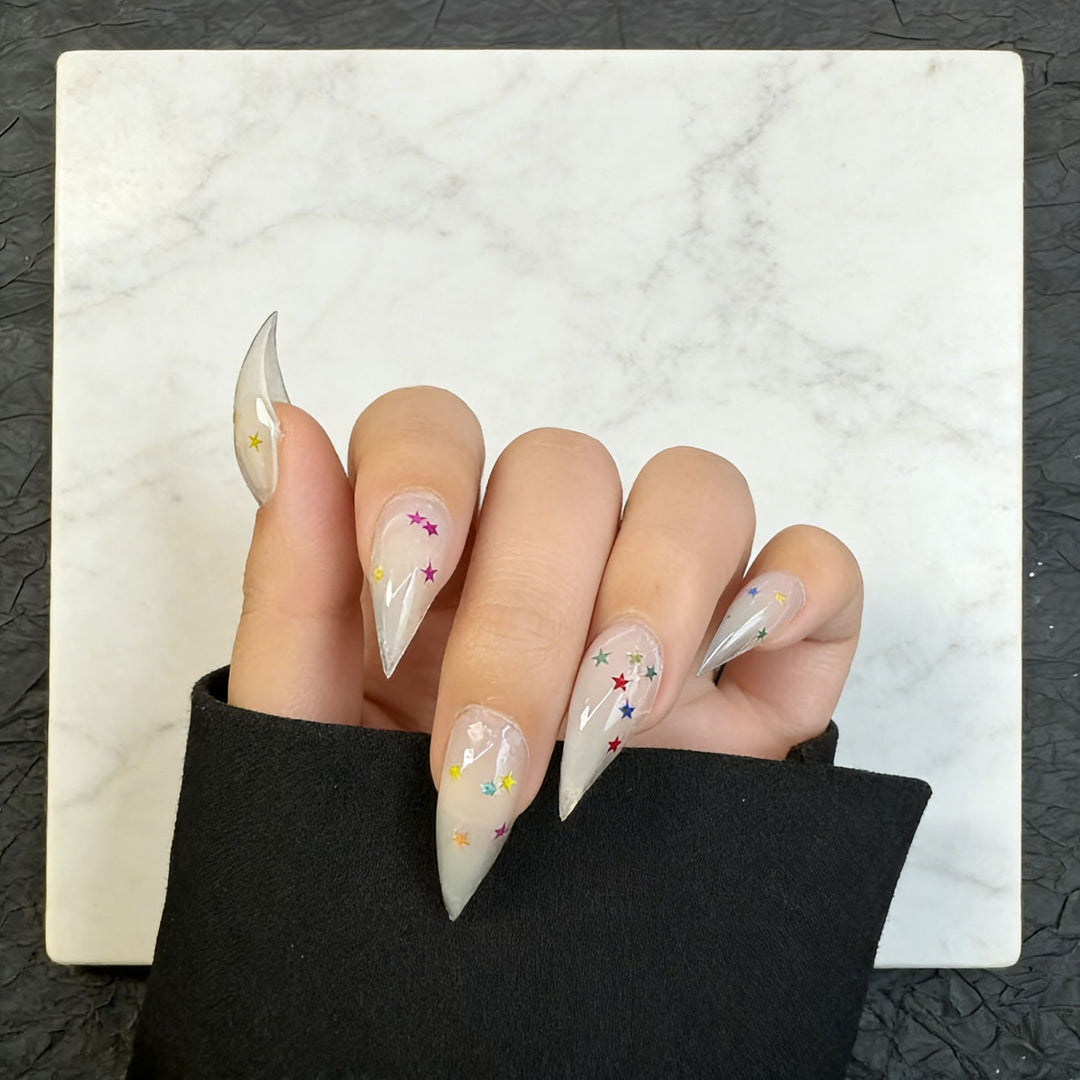 Starry Design Stiletto Press-On Nails