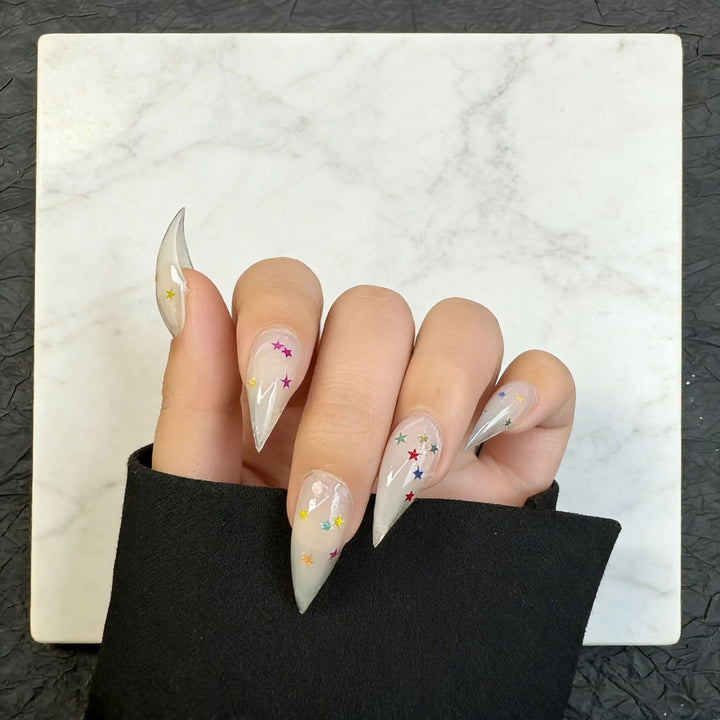 Starry Design Stiletto Press-On Nails