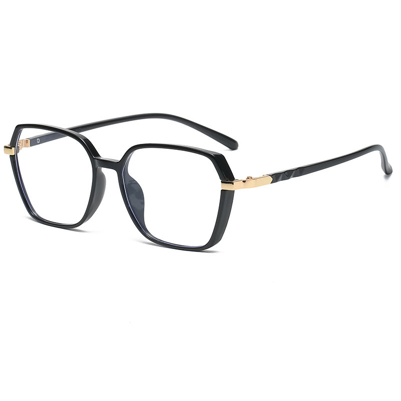 Ladies fashionable square reading glasses with golden accents Stornfield
