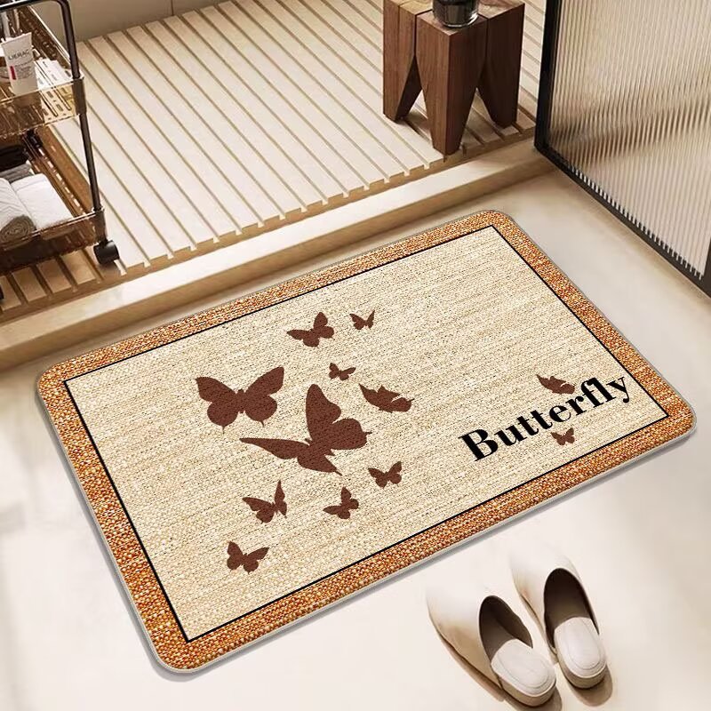 Butterfly-Inspired Decorative Bath Mat Stornfield
