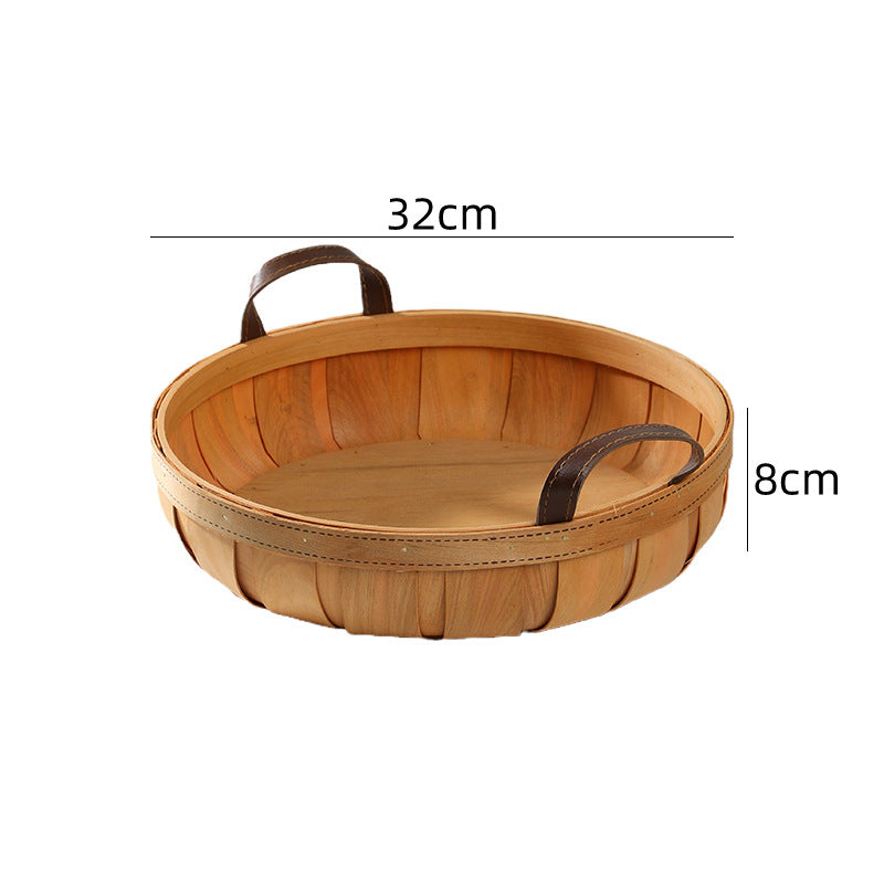 Unisex Handcrafted Basket with Leather Handles Stornfield