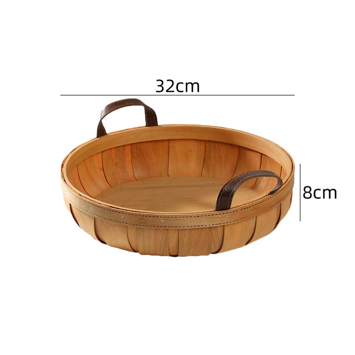 Unisex Handcrafted Basket with Leather Handles Stornfield