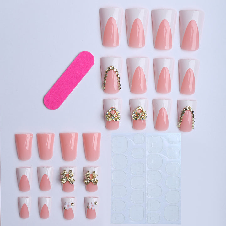Artificial nails with elegant jewelry design Stornfield