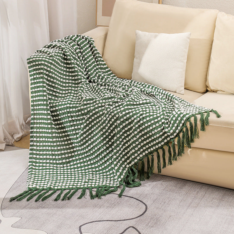 Women's Structured Throw Blanket with Fringes Stornfield