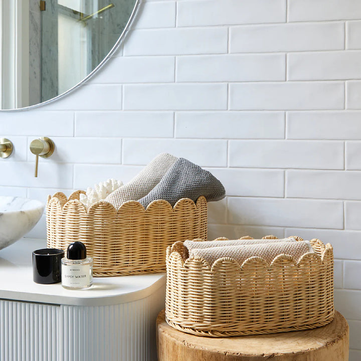 Decorative Scalloped Woven Storage Basket Stornfield 1787892970