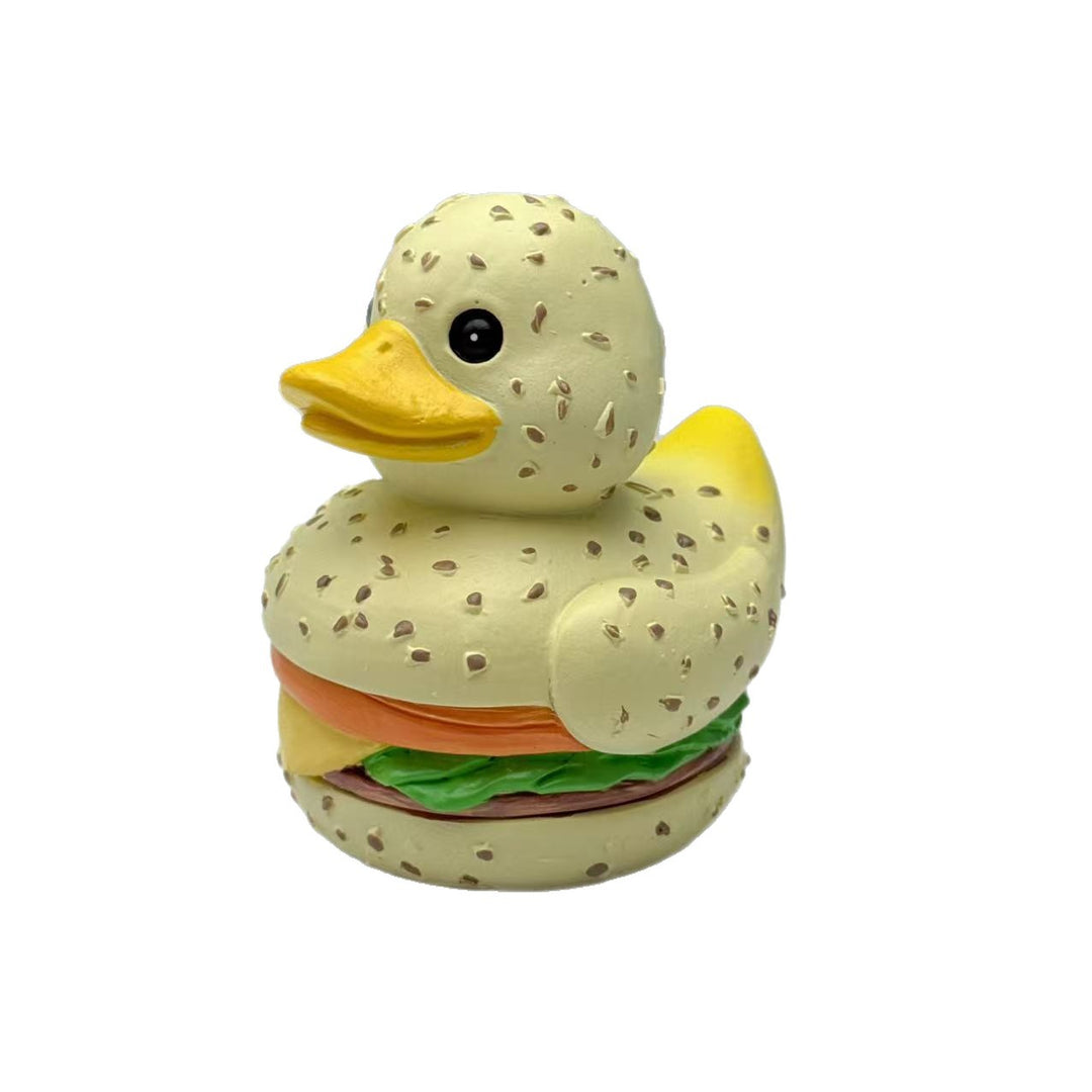 Funny rubber duck in hamburger design Stornfield