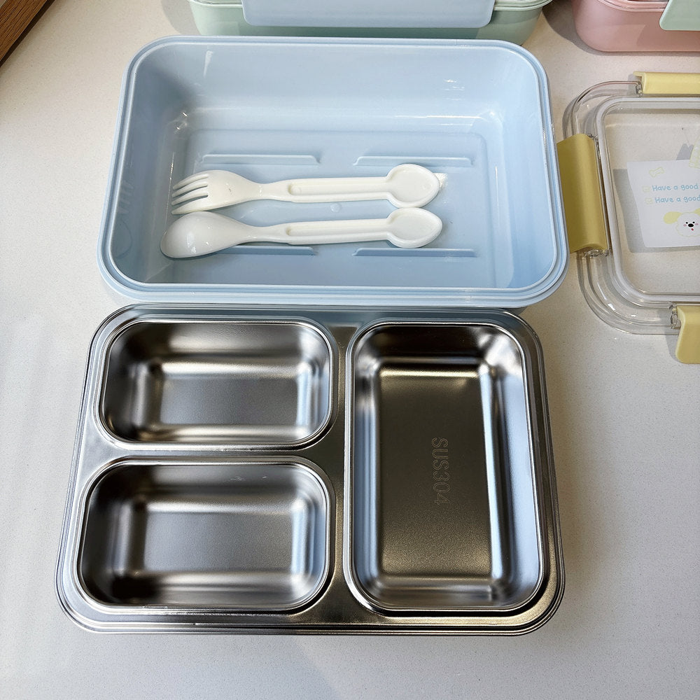 Multi-Compartment Lunch Box with Utensils