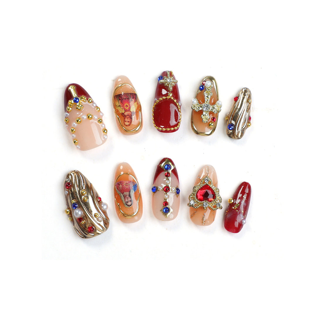 Elegant Artificial Nails with Decoration Stornfield