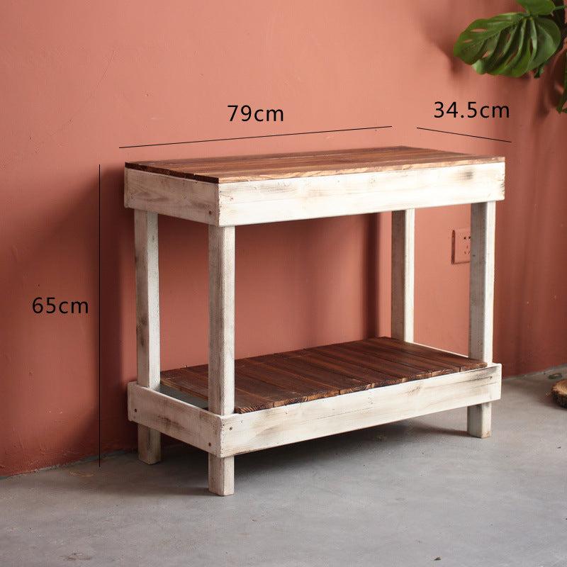 Handmade side table made of solid wood Stornfield