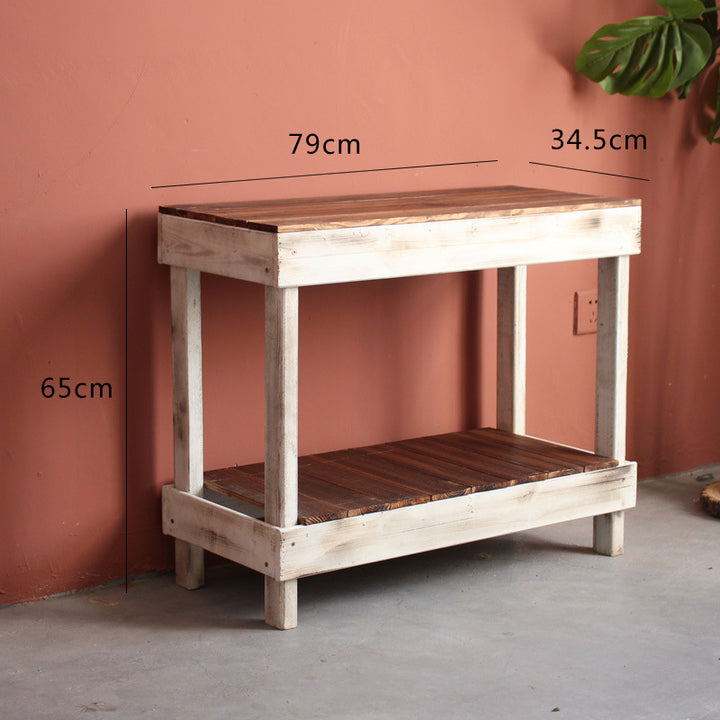 Handmade side table made of solid wood Stornfield
