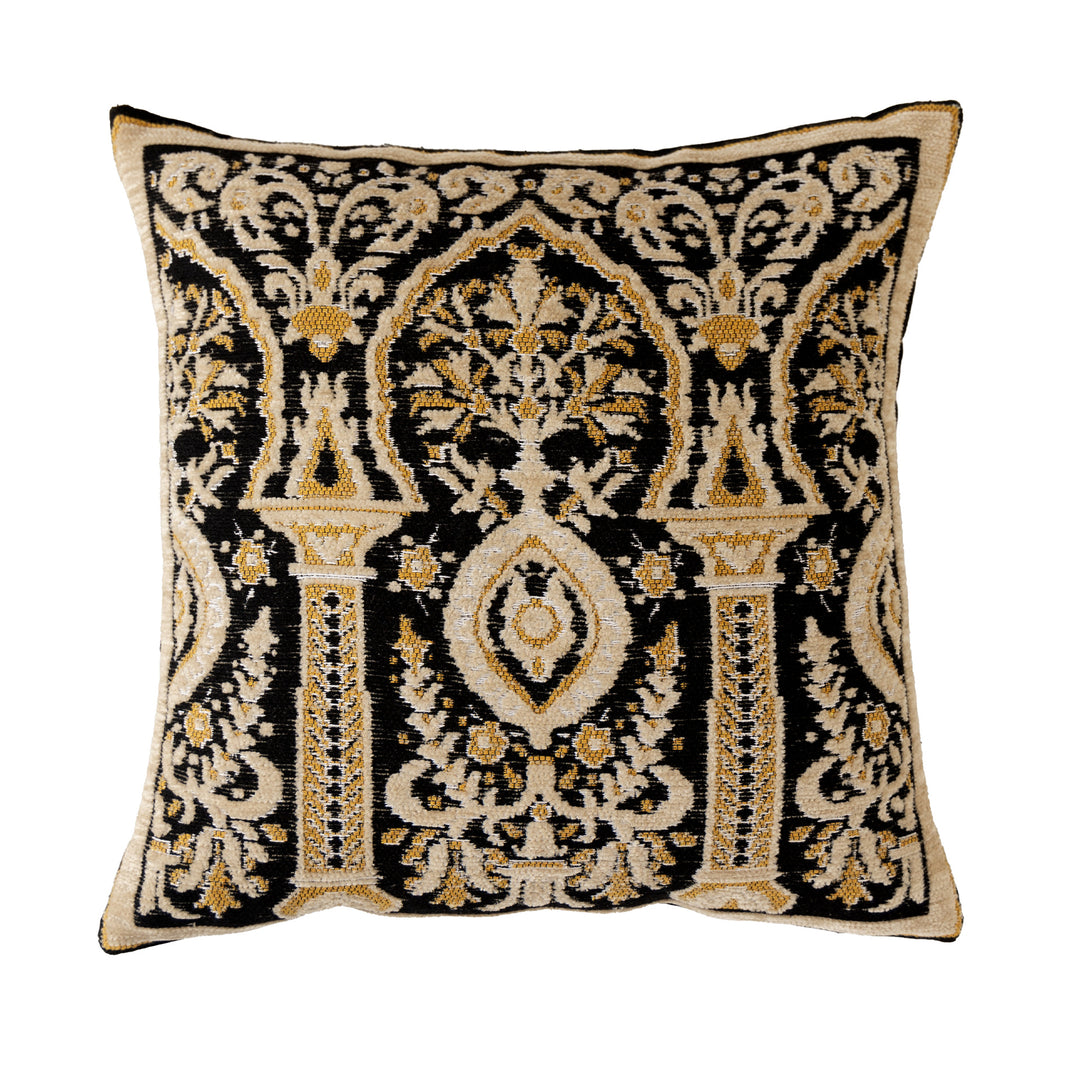 Decorative cushion cover made of jacquard with floral pattern
