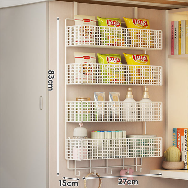 Under-Shelf Double-Tier Ventilated Mesh Hanging Storage Basket for Pantry and Bathroom