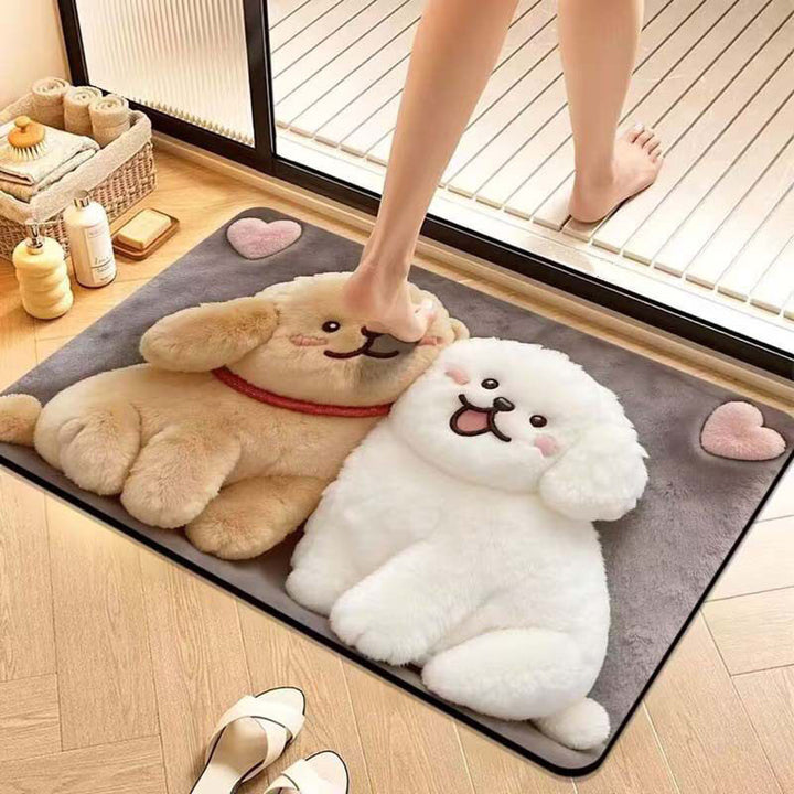 Cute Puppy Design Bath Mat