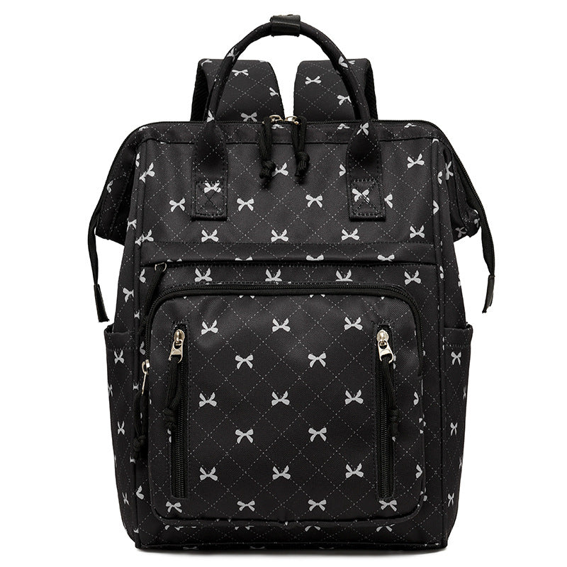 Stylish Bow-Printed Backpack Stornfield