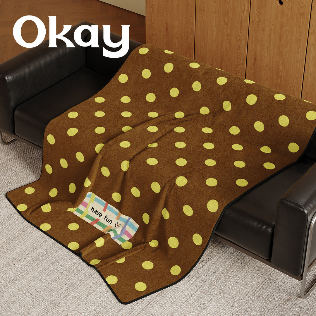 Soft Fleece Polka Dot Throw Blanket