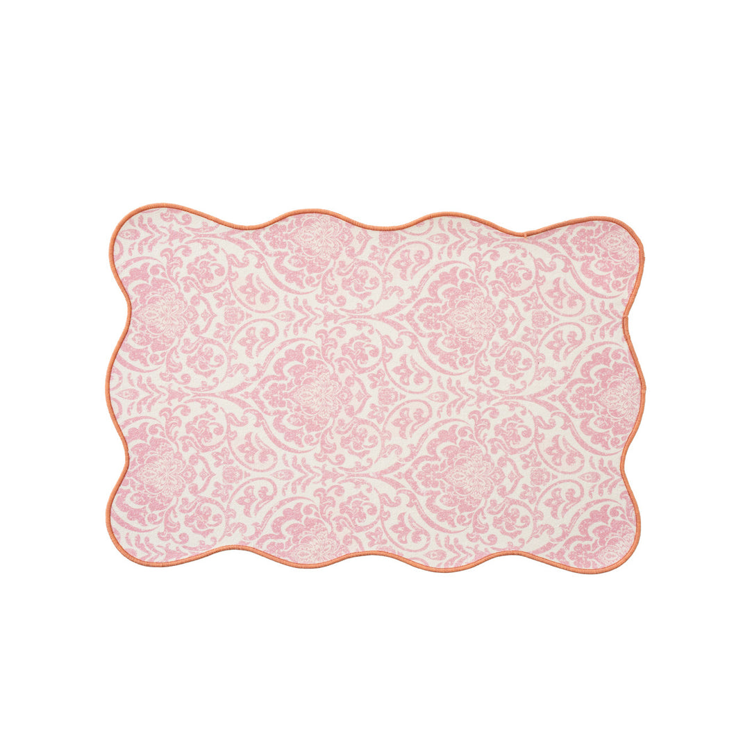 Decorative wavy table set with pomegranate and parrot motif Stornfield