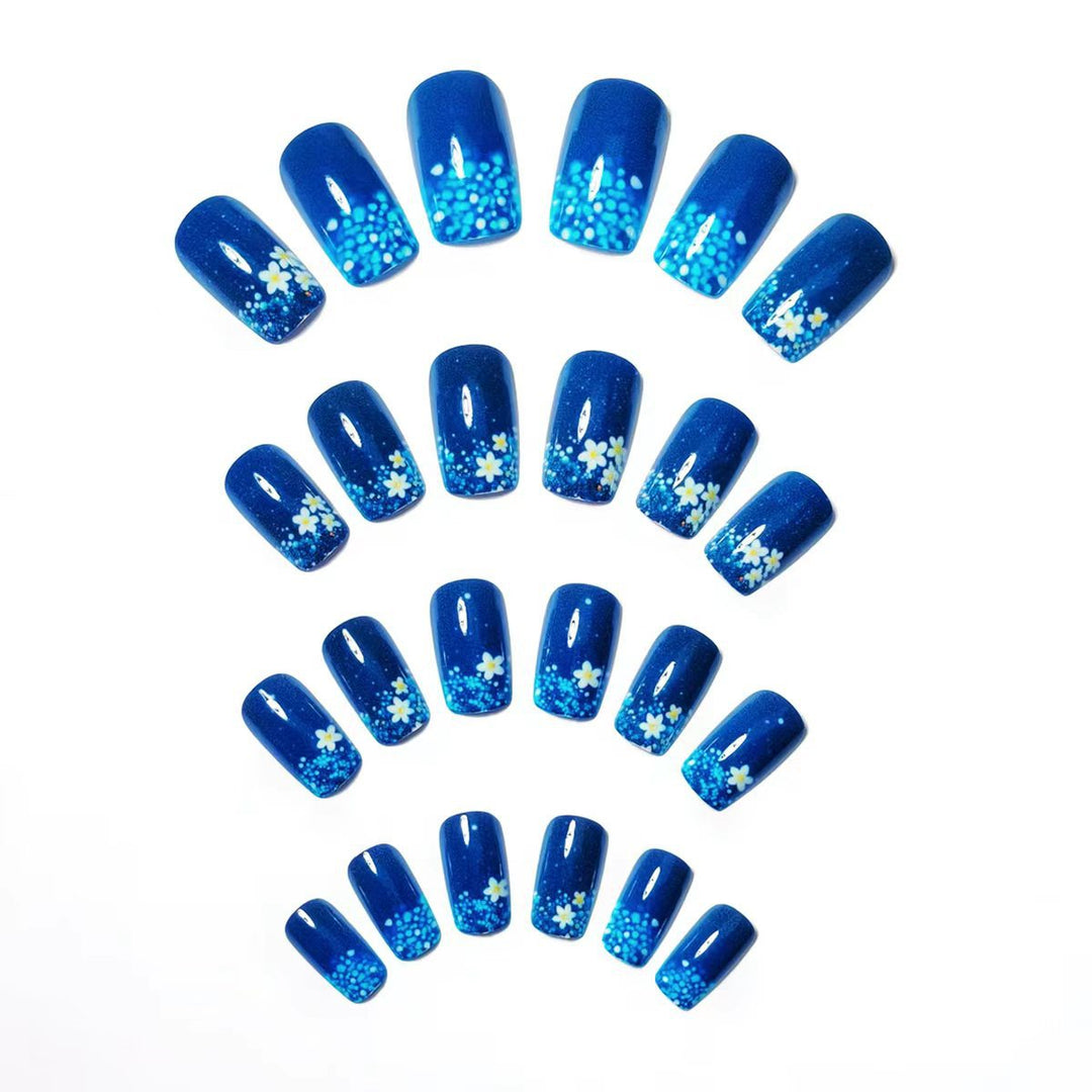 Artificial nails with glittering flower design Stornfield