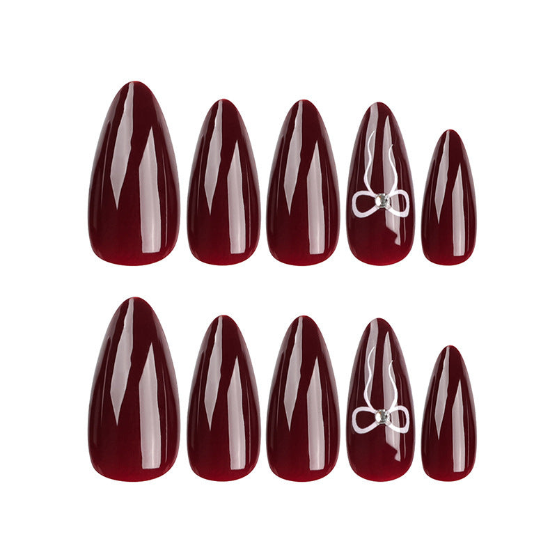 Elegant Stiletto Press-On Nail Tips with Floral Detail Stornfield