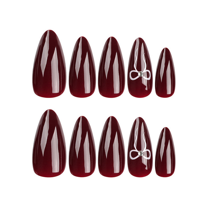 Elegant Stiletto Press-On Nail Tips with Floral Detail Stornfield