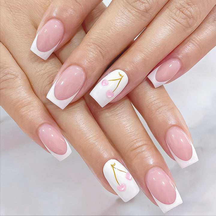 Elegant Cherry Blossom Gel Nail Art Stornfield