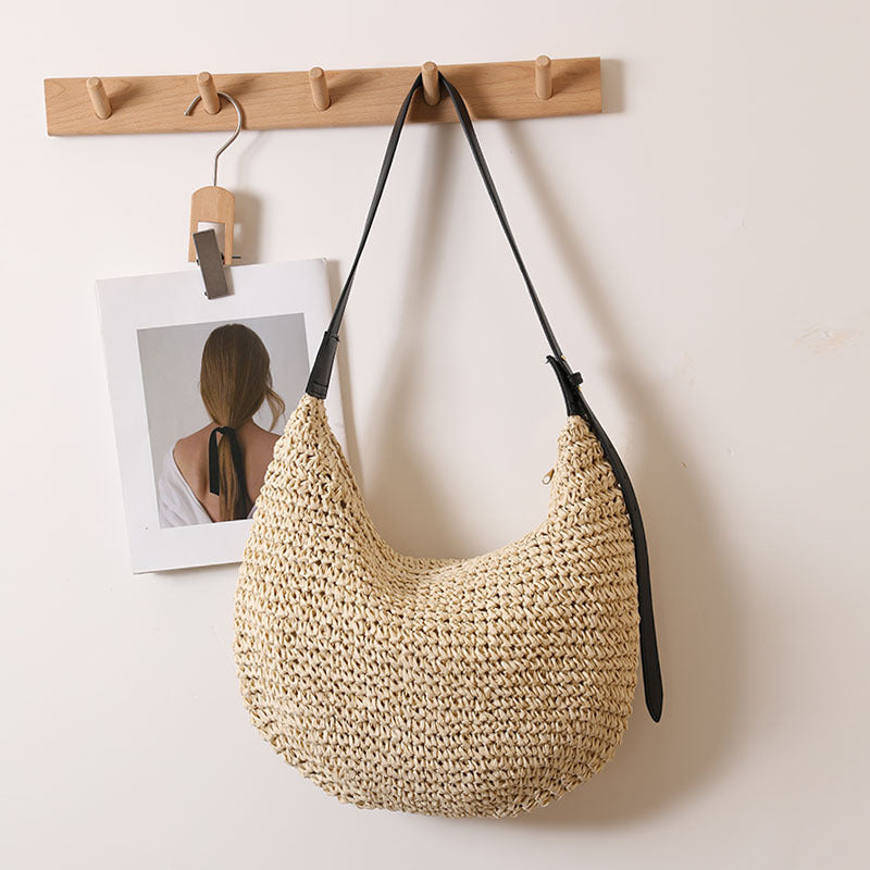 Handmade Hobo Bag Made of Natural Raffia Material Stornfield