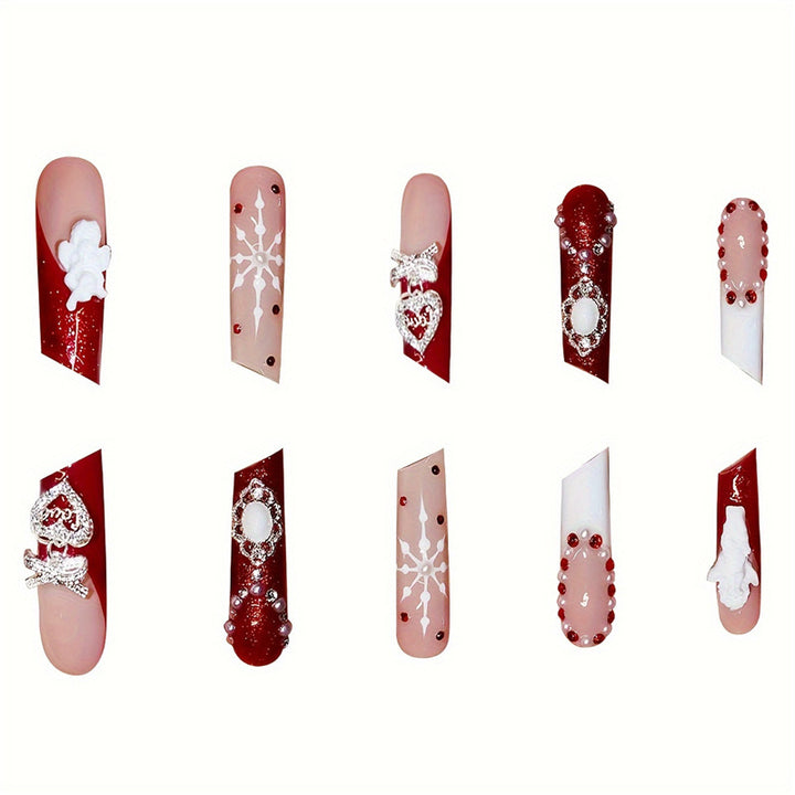 Holiday-Themed Press-On Nail Art Set Stornfield