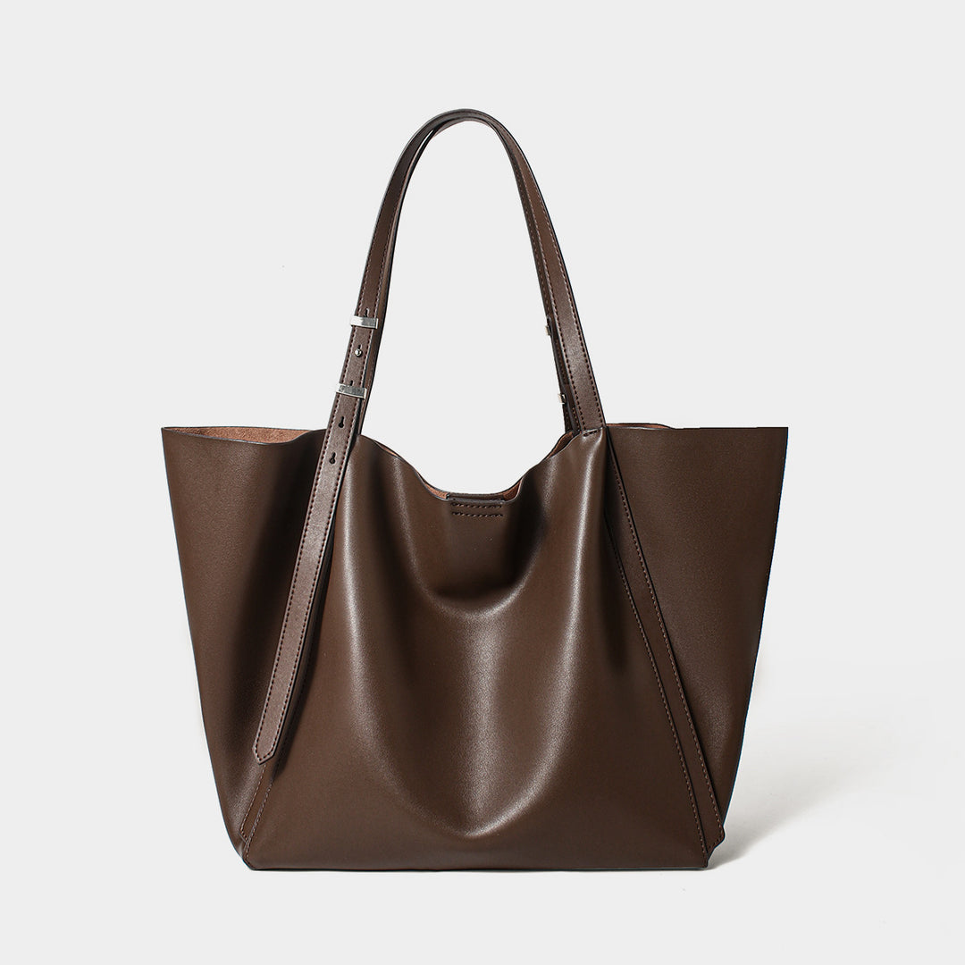 Sculpted Slouch Tote with Adjustable Buckled Shoulder Straps