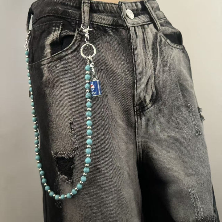Cropped T-Shirt with Trendy Chain Pendant Stornfield