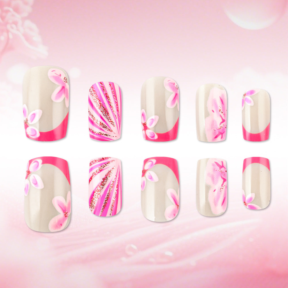 Artistic Floral Gel Press-On Nails Stornfield