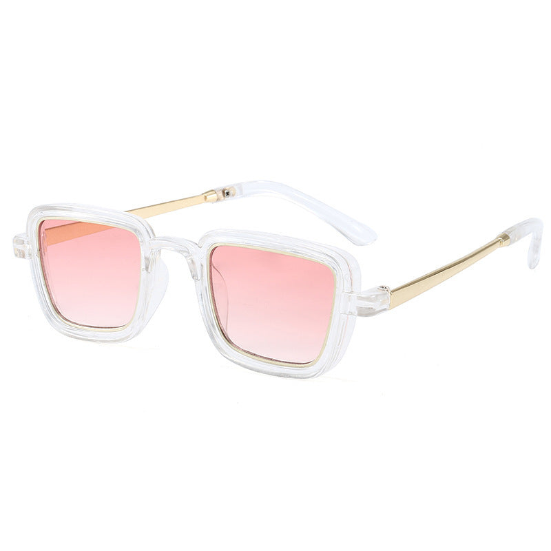 Women's square sunglasses with transparent frame and gold accents Stornfield