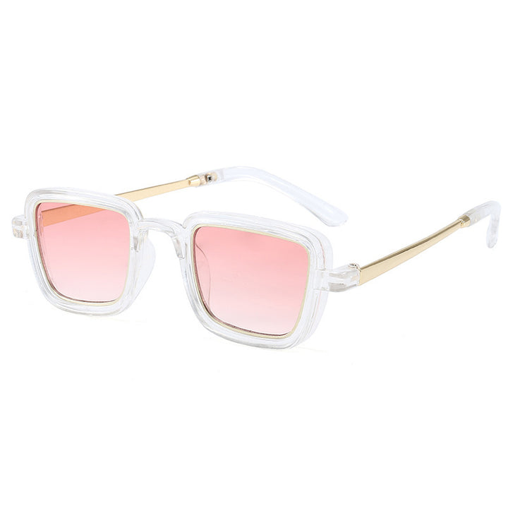 Women's square sunglasses with transparent frame and gold accents Stornfield