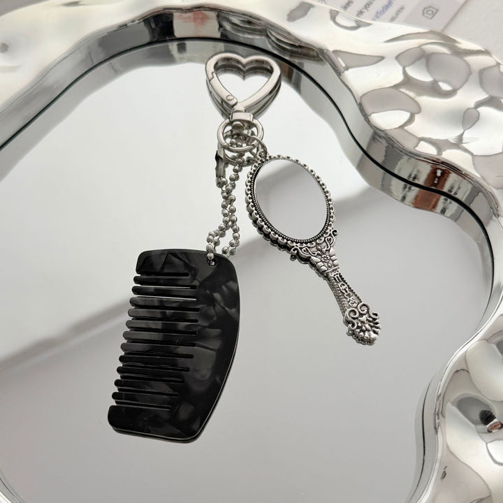 Charming Compact Mirror and Comb Keychain Stornfield