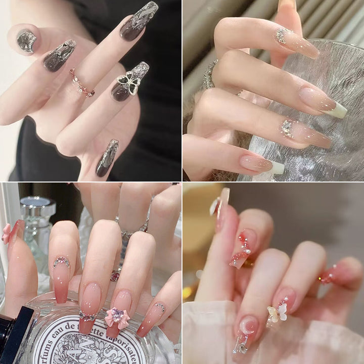 Elegant Floral French Tip Press-On Nails Stornfield