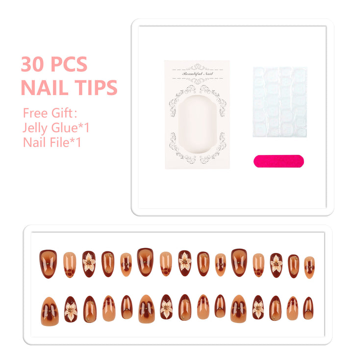 Floral Art Press-On Nail Tips