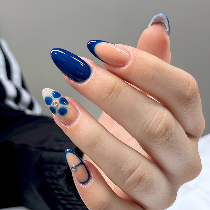 Artistic Floral Gel Nail Extensions Stornfield