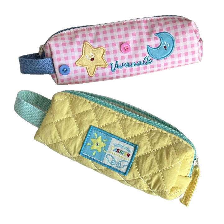 Quilted Cartoon-Themed Zipper Pencil Case