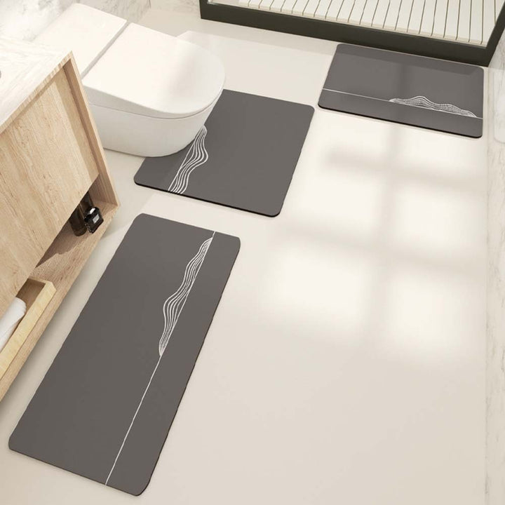 Modern Geometric Bath Mat Set
