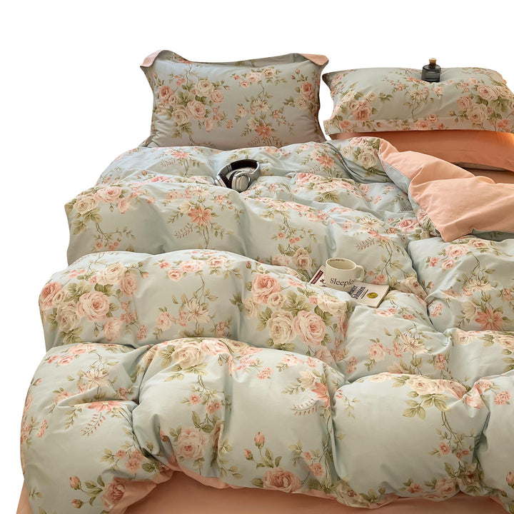 Whimsical Floral Print Duvet Cover Set