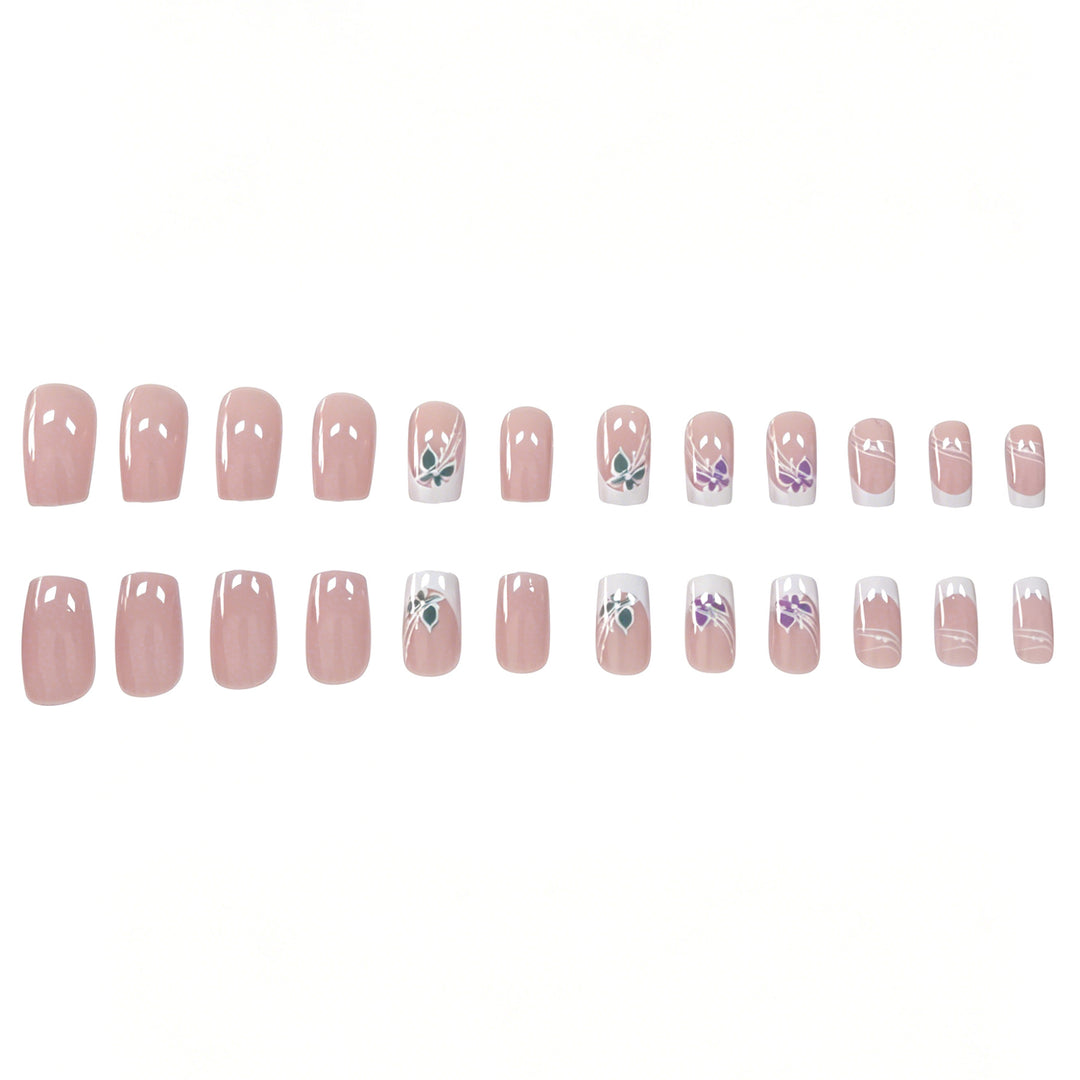Decorative Floral French Tip Nail Art Stornfield