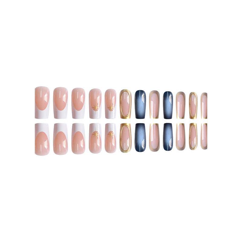 Elegant Stiletto Nail Extensions with Golden Accents Stornfield