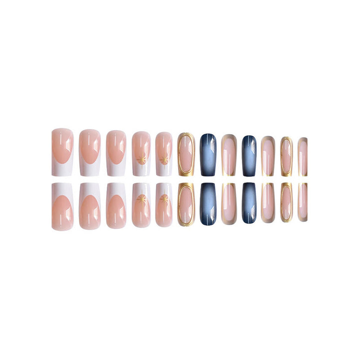 Elegant Stiletto Nail Extensions with Golden Accents Stornfield