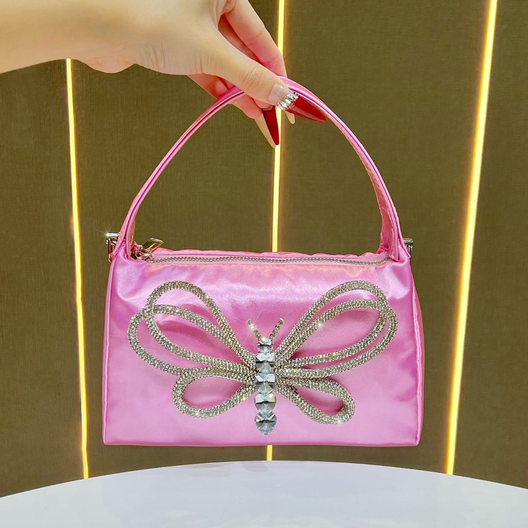 Butterfly-Embellished Evening Handbag