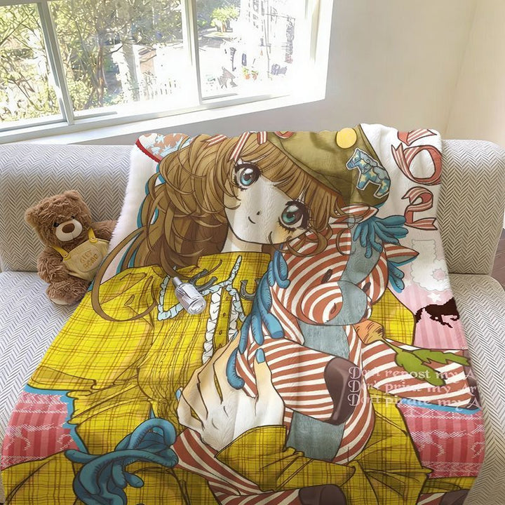 Artistic Anime-Inspired Throw Blanket