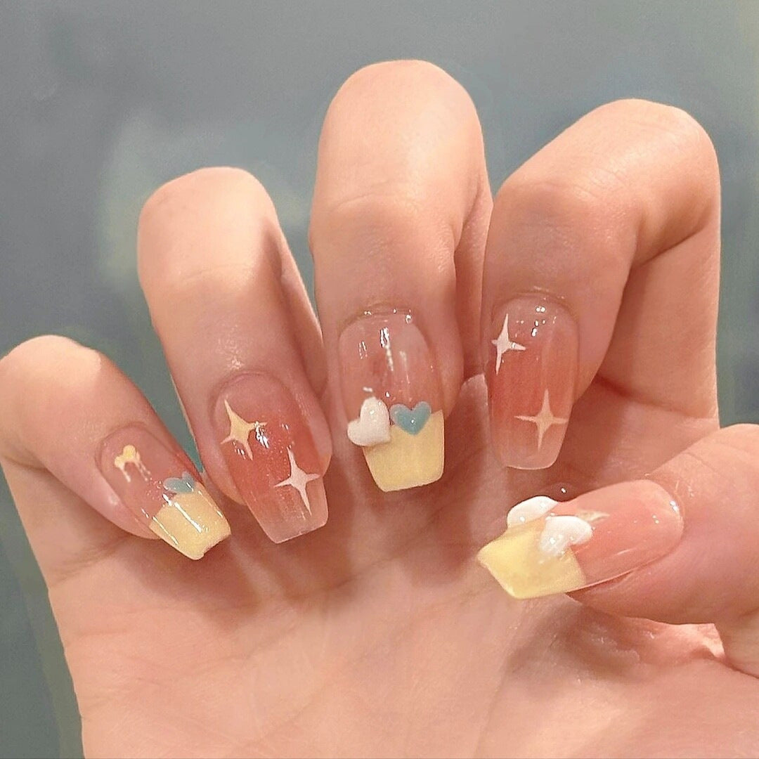 Glossy Natural Finish Press-On Nail Set