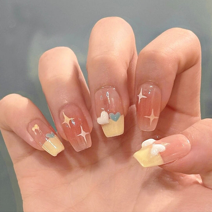 Glossy Natural Finish Press-On Nail Set