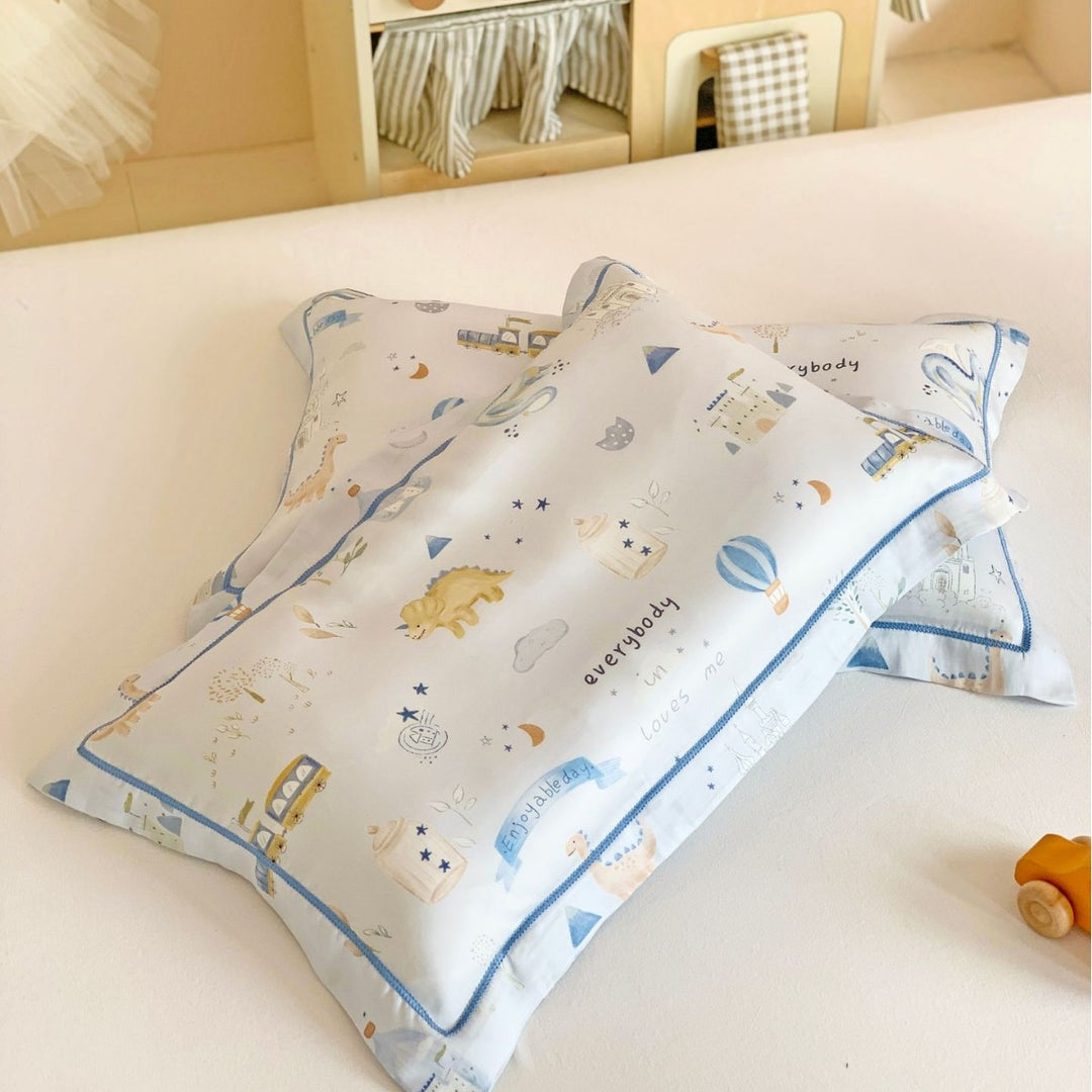 Muslin Security Blanket and Mini Pillow Set with Airplane Bear Print