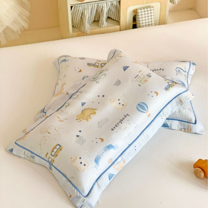 Muslin Security Blanket and Mini Pillow Set with Airplane Bear Print