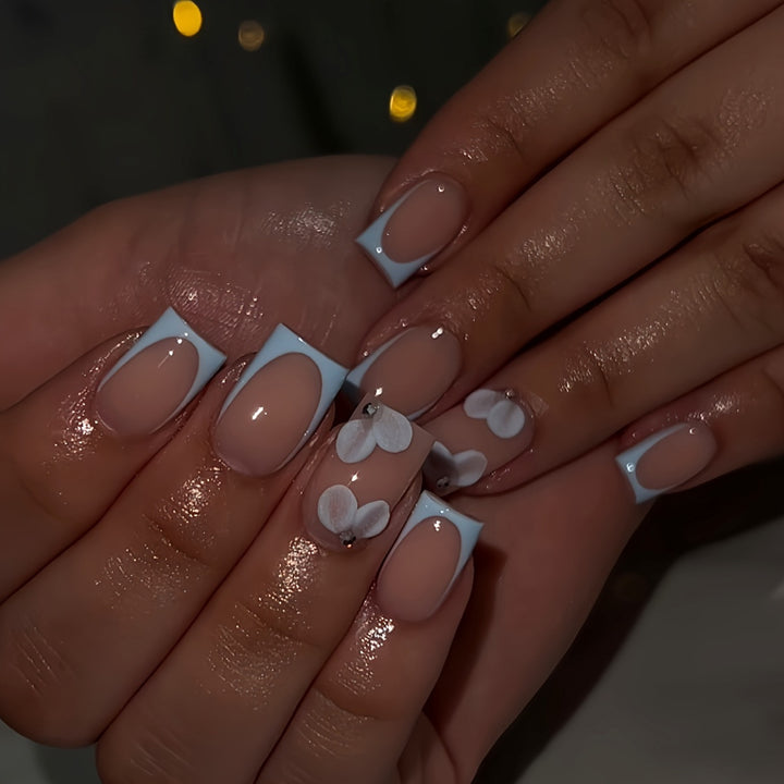 Artistic Floral Acrylic Press-On Nails Stornfield