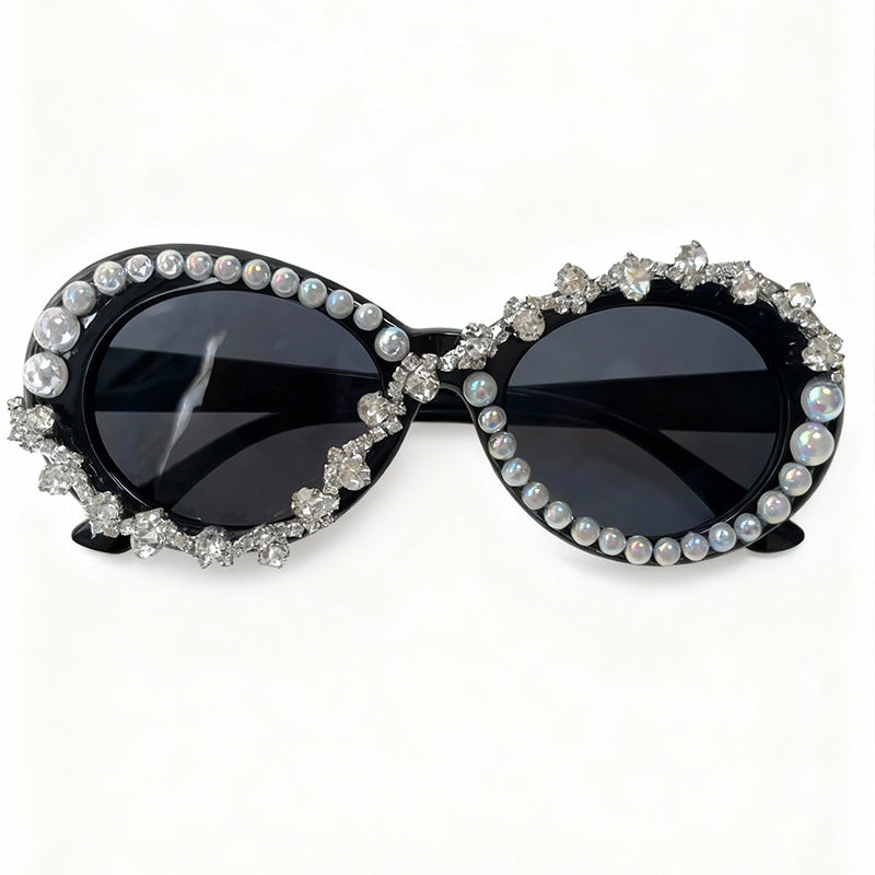 Elegant Pearl-Embellished Cat-Eye Sunglasses Stornfield